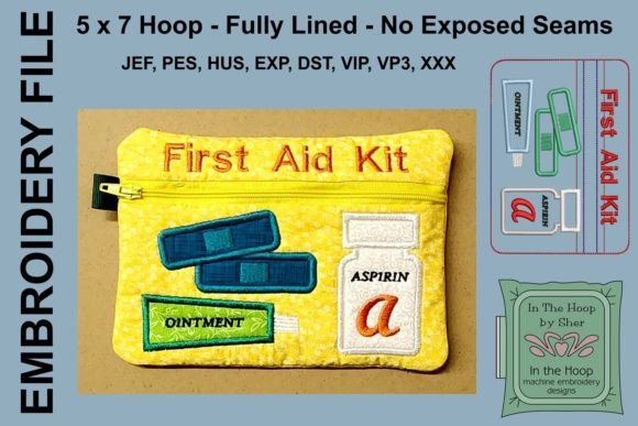 Reviewing the First Aid Zipper Bag Embroidery Design
